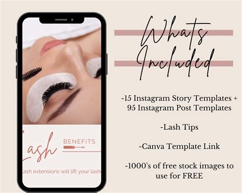 Lash Tech Instagram Templates Canva Template Insta Etsy