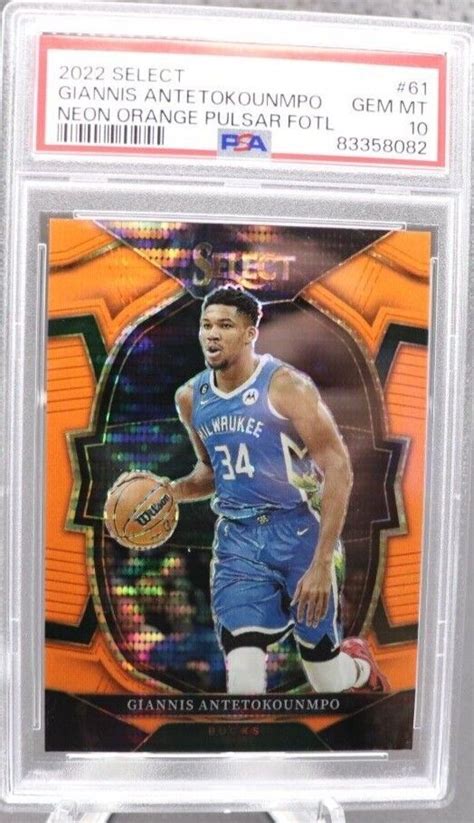 Select Giannis Antetokounmpo Neon Orange Fotl Psa