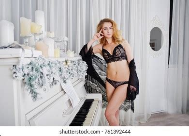 Sexy Blonde Model Black Lingerie High Stock Photo 778442626 Shutterstock
