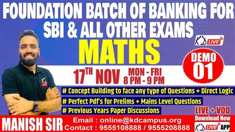 Maths Foundation Batch Of Banking For Sbiibpsrbilicnabard