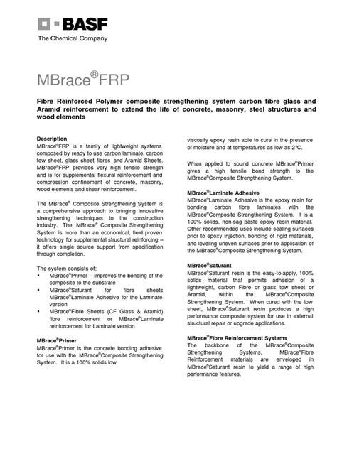 Mbrace Frp Pdf Fibre Reinforced Plastic Composite Material