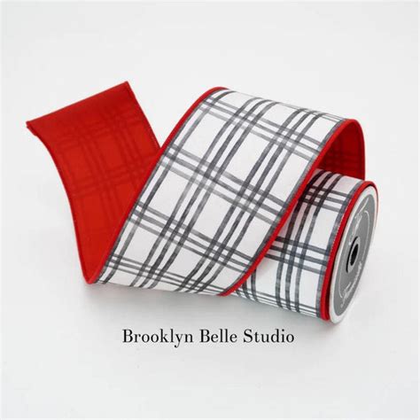 White And Black Ribbon With Red Brooklyn Belle