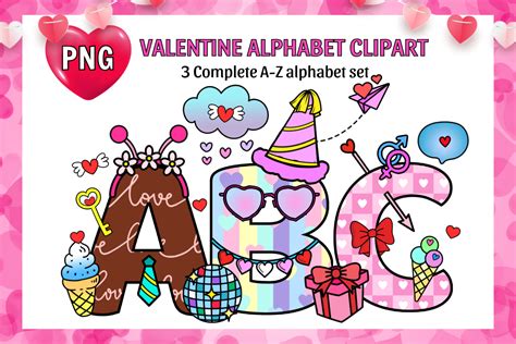 Valentine Alphabet Letters Png Clipart Graphic By Kalilaart · Creative