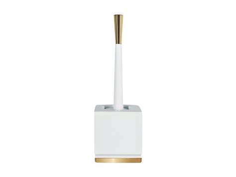 Brosse Wc Avec Support Porcelaine ROMA Blanc Or Spirella