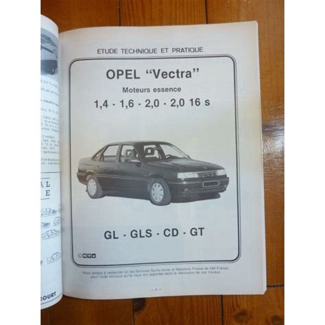 RTA Revues Techniques OPEL VECTRA Essence GL GLS CD GT