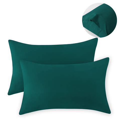 RUIKASI King Size Pillowcases 2 Soft Dark Green King Pillow Cases Set