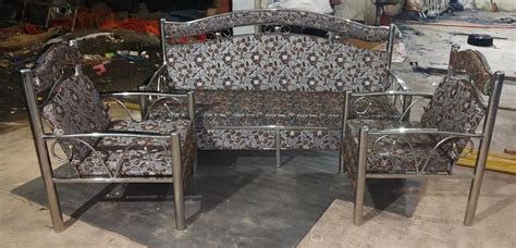 Coated 5 Seater 4 5Feet Stainless Steel Sofa Set For Home At Rs 11500