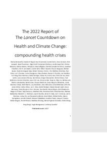 The Report Of The Lancet Countdown On Health And Climate Change