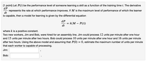 Solved Let Be The Performance Level Of Someone Chegg