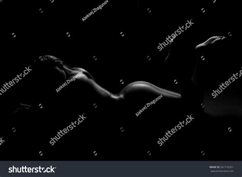 Стоковая фотография 261716351 Sexy Silhouette Naked Female Back