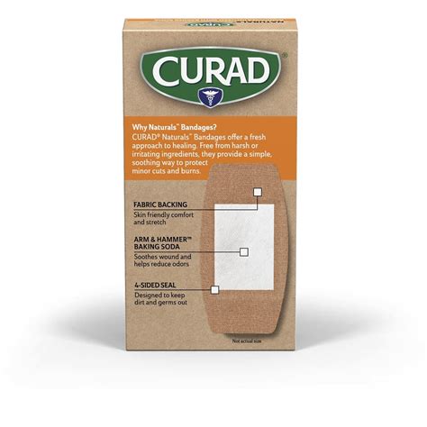 Curad Naturals Baking Soda Bandages X Count Box Sterile