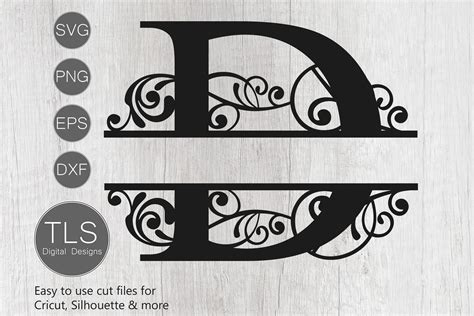 Split Monogram Letter D Svg Letter D Monogram Svg Letter 375379