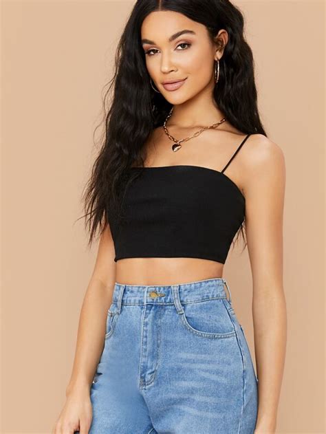 Shein Ezwear Top Cropped Nervuras Shein Brasil