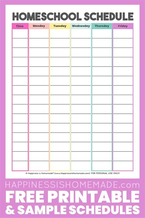 Looking For A Free Printable Homeschool Schedule Template Weve Got