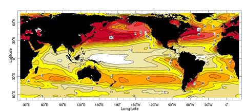 Annual Range Of Climatological Monthly Sea Surface Temperature This