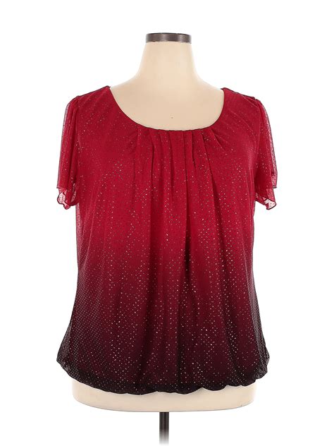 Sara Michelle 100 Polyester Polka Dots Red Burgundy Short Sleeve