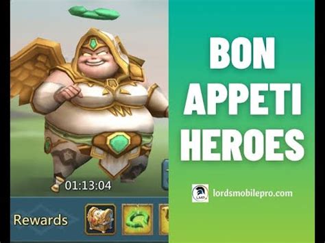 Bon Appetit Hero Lineup S Lords Mobile Lords Mobile Monster Hunting