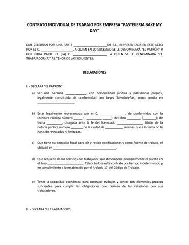 Contrato Individual De Trabajo Por Tiempo Indeterminado Un Abogado En