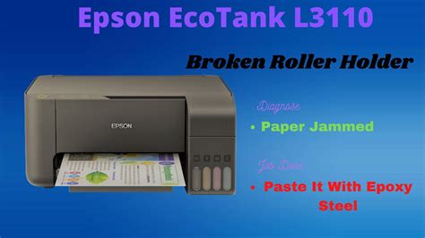 Epson Ecotank L3110 Printer Paper Jammed Broken Roller Holder Fixed Youtube