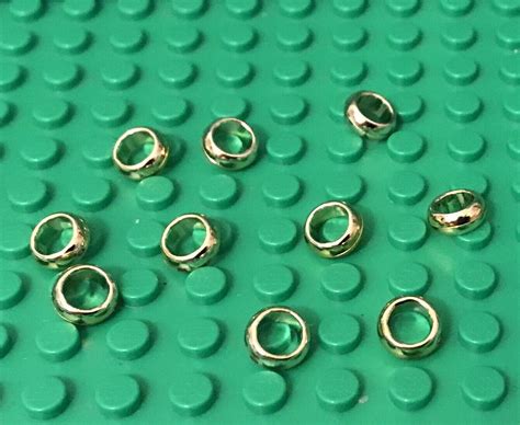Lego 10 Pieces Chrome Gold Ring 1x1 Mini Figures Utensil From Lord Of ...