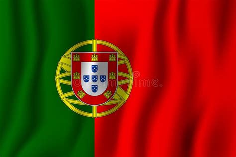 Portugal Realistic Flag Illustration Stock Illustration Illustration