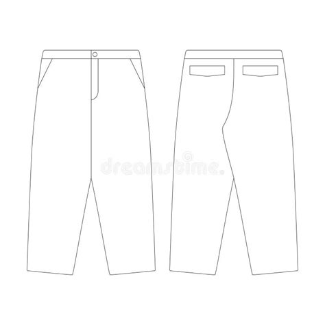 Template Baggy Pants Vector Illustration Flat Design Outline Clothing