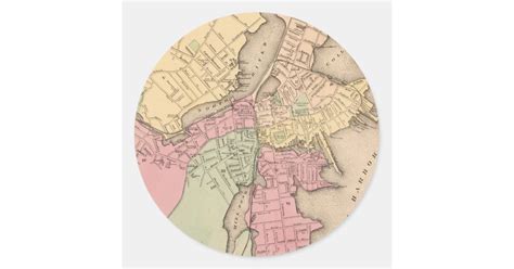 Vintage Map Of Salem Massachusetts 1871 Classic Round Sticker Zazzle