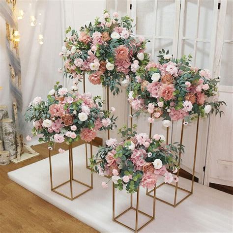 Elegant Gold Silver Metal Flower Stand For Weddings And Events