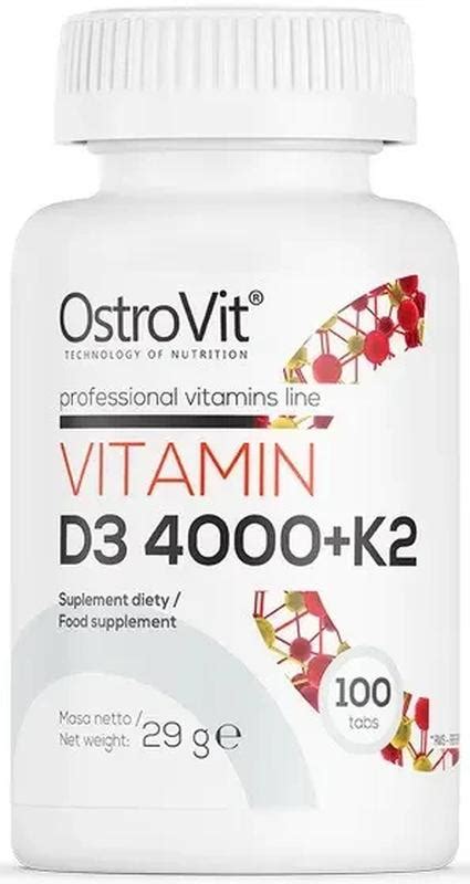 Витамин Д3 + К2 OstroVit Vitamin D3 4000 + K2 100 таблеток: ціна 294 ...
