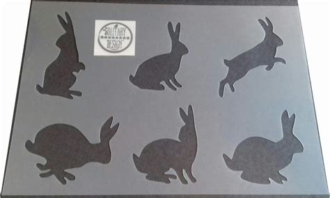 Solitarydesign Shabby Chic Stencil Artistic Multi Hare Rabbit Rustic