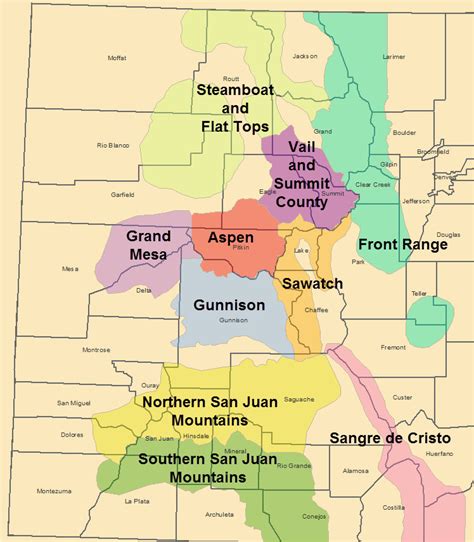 highest mountains  colorado map united states map