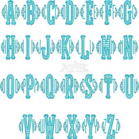 Ponda Monogram Large Embroidery Font Apex Monogram Designs And Fonts