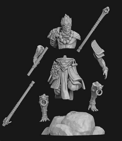 Wukong Black Myth D Printing Model Stl