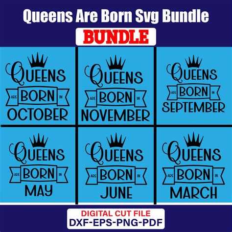 Queens Are Born Svg T Shirt Design Bundle Vol 02 Masterbundles