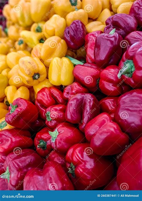 Red And Yellow Capsicum Stock Image Image Of Freshness 260387441