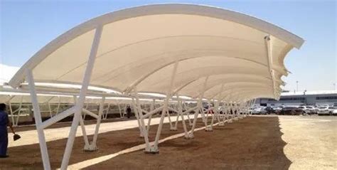 Tunnel Pvc White Car Parking Tensile Structure Paint Coated At Rs