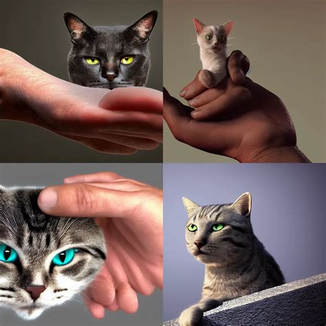 A 3d Render Of A Cat Touching Gods Hand Hyper Stable Diffusion OpenArt