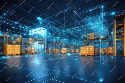 Premium AI Image | Digital warehouse using augmented reality smart ...