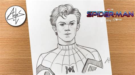 How To Draw Spiderman 🕷️ How To Draw Tom Holland Spider Man sketch (step by step) - YouTube