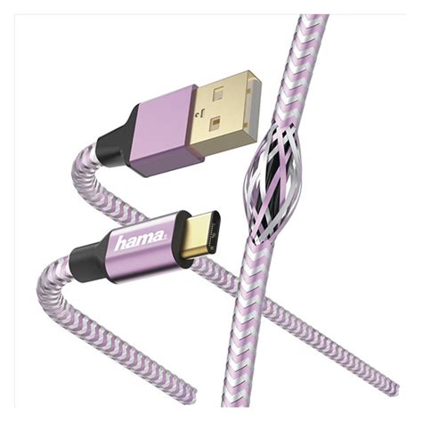 Hama 187203 Charging Data Cable Reflective Usb Cusb A 15m Lavender Καλωδιο Tel087048