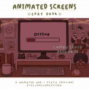 ANIMATED Stream Screens Cozy Desk Room Overlay Aesthetic Offline Comfy