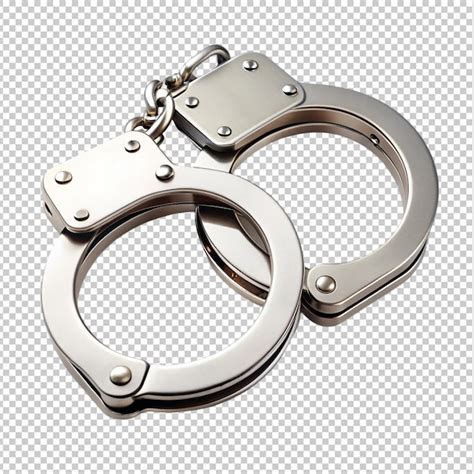 Metal Handcuffs Isolated On White Surface Premium Ai Generated Psd