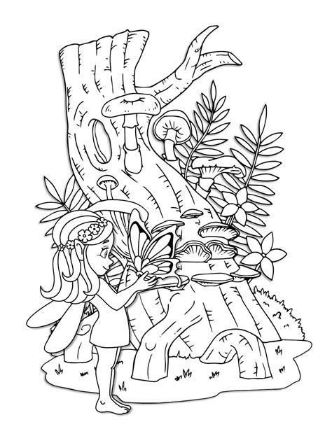 Fairy Woodland Scenes Coloring Pages For Kids Cute Fairies To Colour