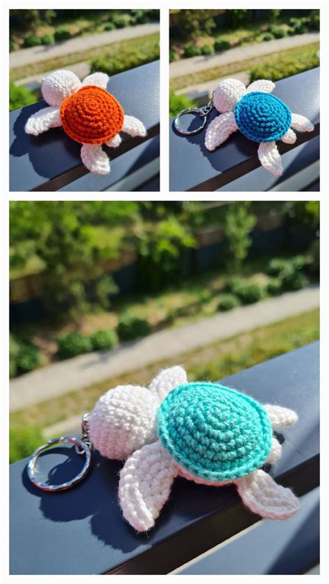 Porte clés tortue en coton au crochet Etsy France Patron crochet