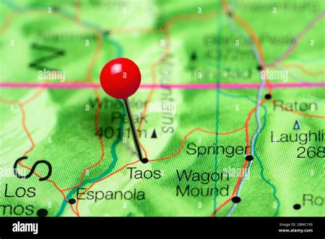 Taos cubrió un mapa de Nuevo México Estados Unidos Fotografía de stock