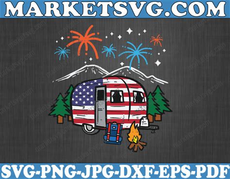 4th Of July Svg Camper Svg Patriotic Camper Svg Cricut Svg Files