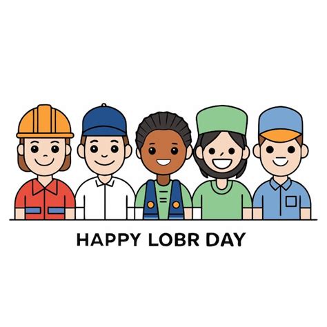 Happy Labor Day Diverse Workforce Cartoon Characters Vector