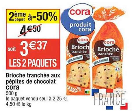 Promo Brioche Tranchée Aux Pépites De Chocolat Cora chez Cora