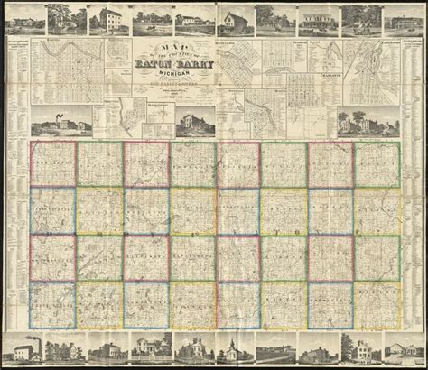 Map Of The Counties Of Eaton And Barry Michigan Historical Maps