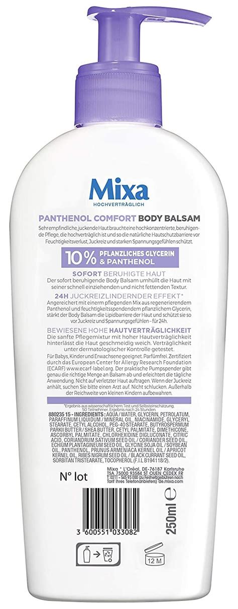 Mixa Panthenol Comfort Body Balsam Juckreizlindernder Und Beruhigender